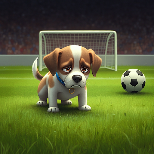 Soccer player missing the goal